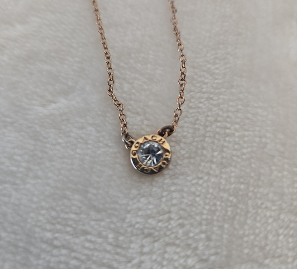 Coach Jewelry - Coach Elegant Gold Necklace with Crystal Pendant